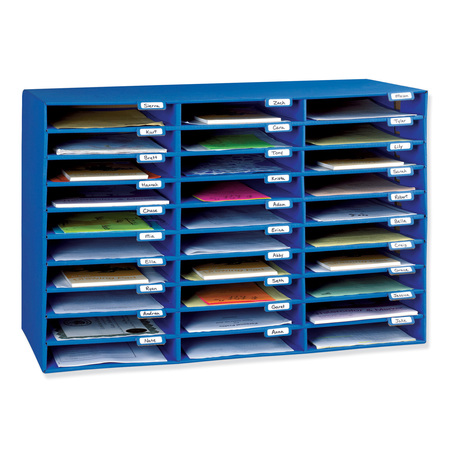 PACON Classroom Keepers® Mailbox, 30-Slot, Blue, 21 H x 31.63 W x 12.75 D 001318